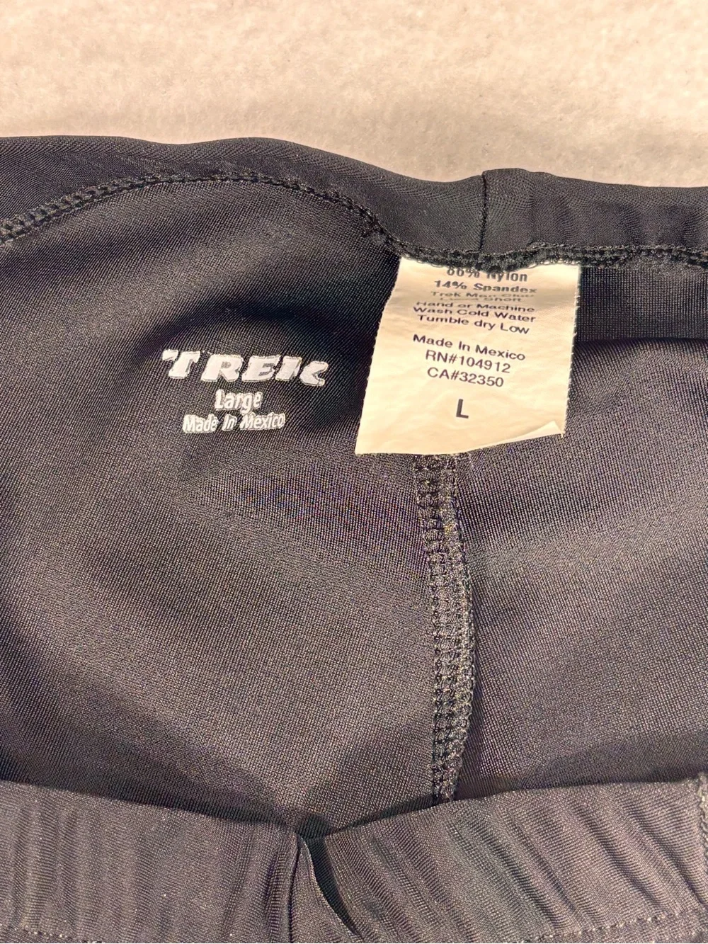 Trek Men’s Cycling Liner Shorts Padded Chamois Black Compression Bike Size L